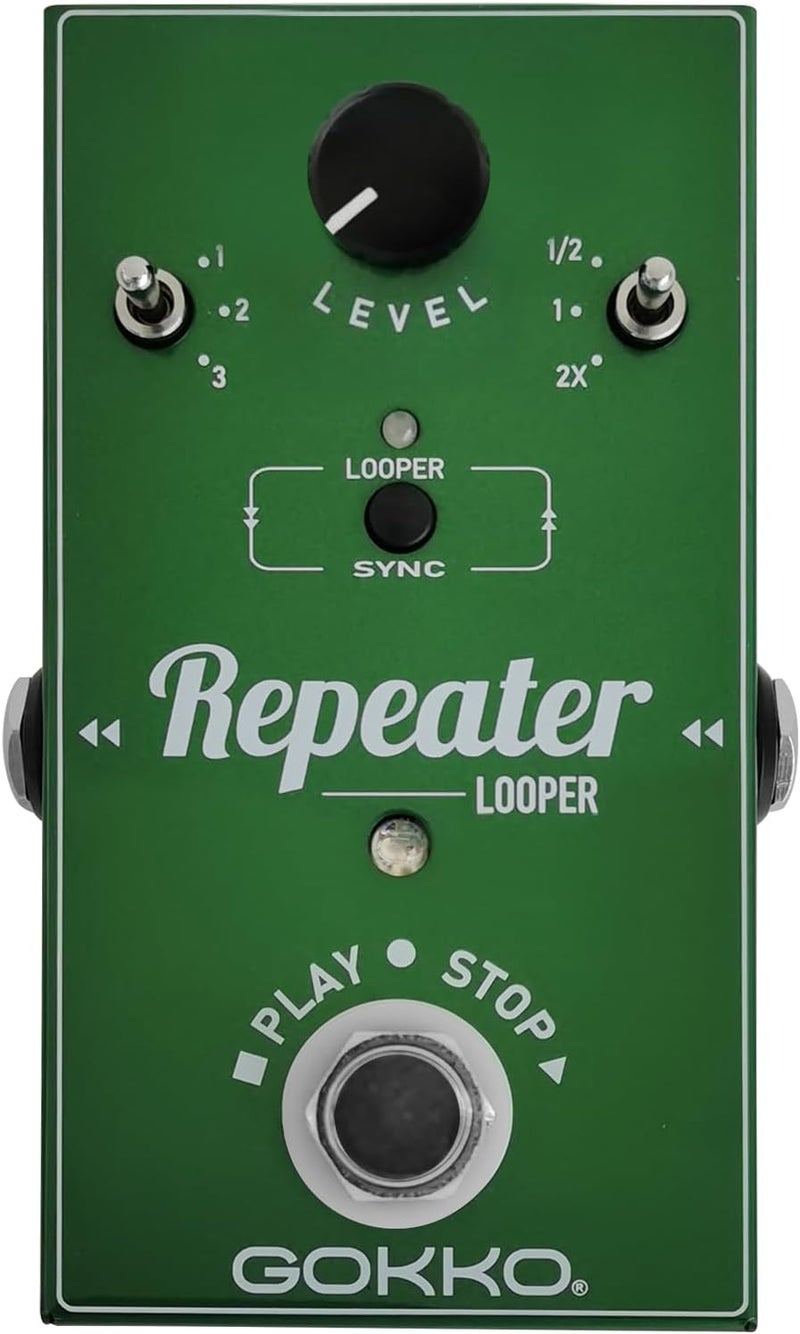GOKKO REPEATER Looper Pedal GK-27 - Guitar Looper Pedal with Undo/Redo, 10-Minute Loop Time, True Bypass, and Easy Overdubbing for Live Performance & Practice - Image 1